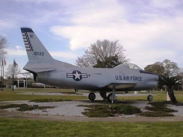 F-86D S/N 10133 on display at Tyndall AFB in Florida